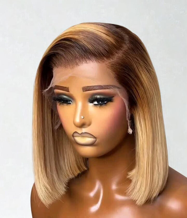 20" 5x5 Jerry Curl + 8" Frontal Piano Hair Wig