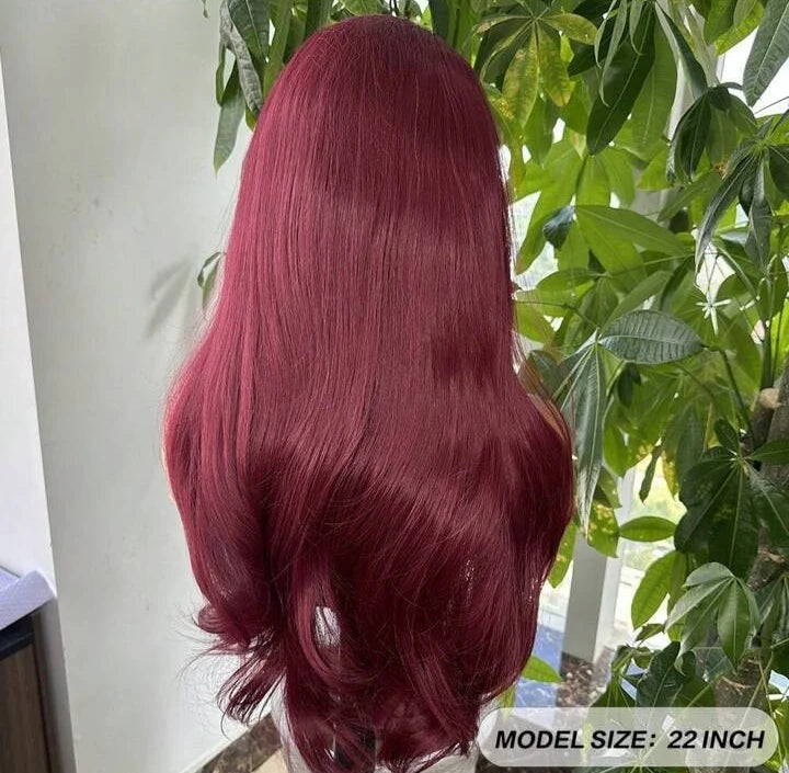 22" Burgundy Lace Frontal Wig