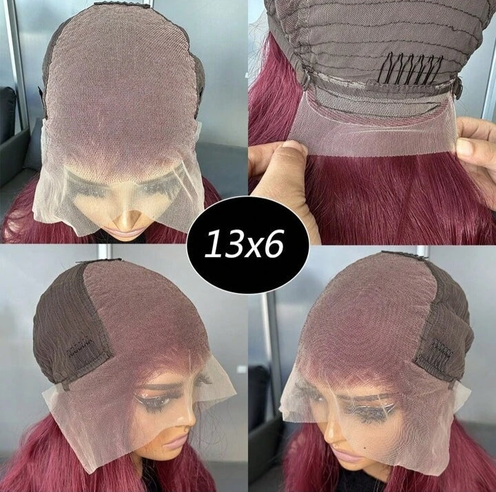 22" Burgundy Lace Frontal Wig