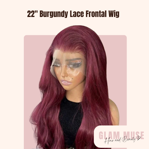 22" Burgundy Lace Frontal Wig