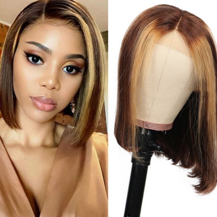 8" Piano Bob + 22" Piano Straight Frontal Human Hair Wigs