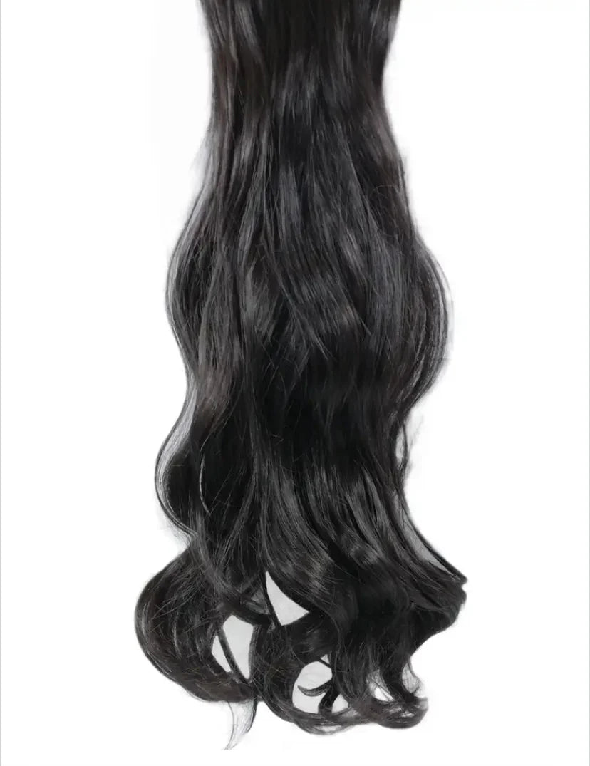 10pc Voluminous Black Loose Curl Clip-ins