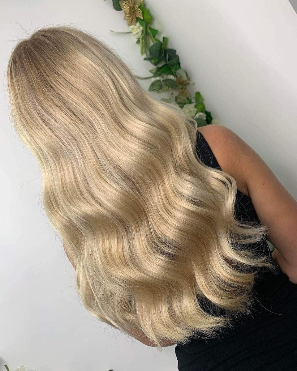 10pc Voluminous Blonde Loose curl Clip-ins