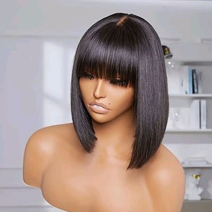 10" DD Bob + 10" Bob Fringe Human Hair Wigs