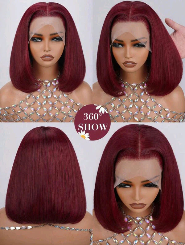 10" Frontal Burgundy Bob