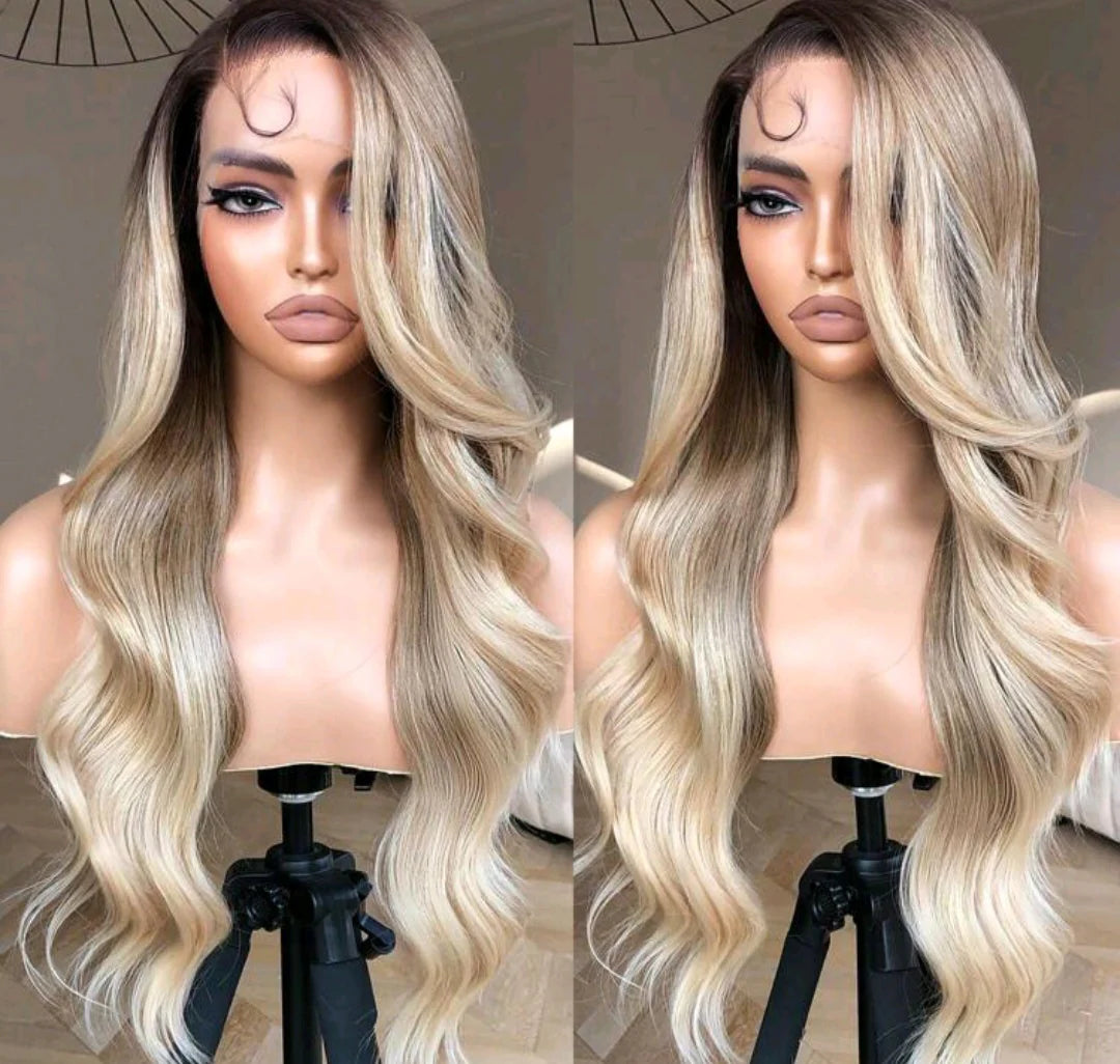 26" Brandy U-Part + 26 Blonde Bombshell Wig