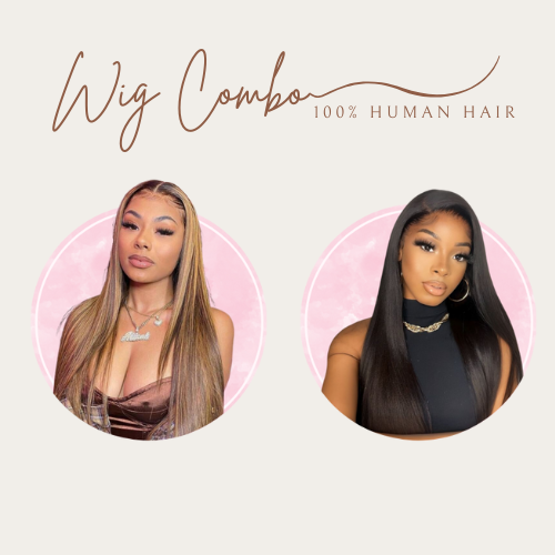 20" 9x6 Straight + 20" Piano Straight Frontal Human Hair Wigs