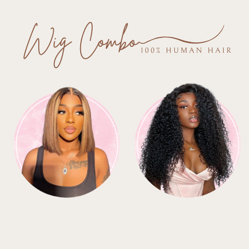 20" 5x5 Jerry Curl  + 8" Frontal Piano Hair Wig
