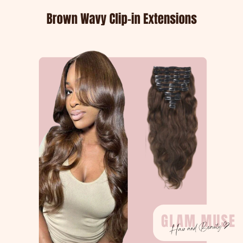 Brown Wavy Clip-in Extensions
