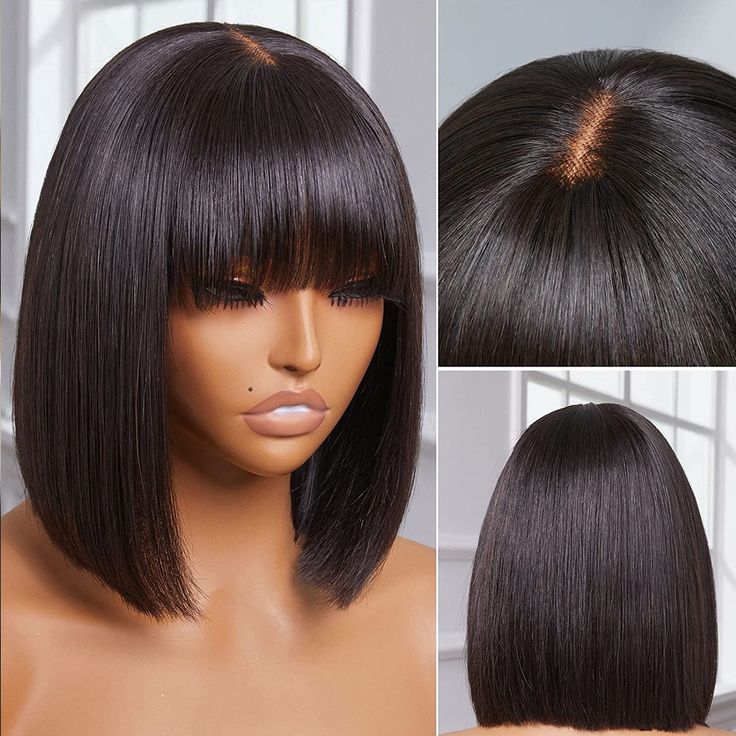 10" Bob With Bangs Human Hair Wig
